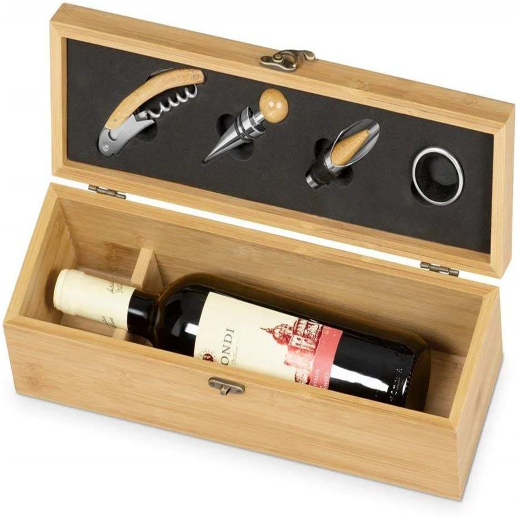 Engravable Wine Gift Sets Personalized Bamboo Boxwood Box Packaging Wood Wine Box