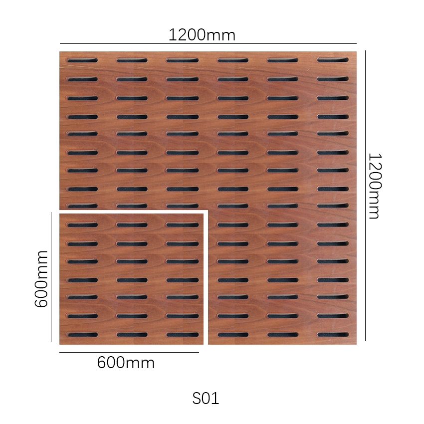 Classic Decoration Style for School/Office Perforated Wood Timber Acoustic Panel