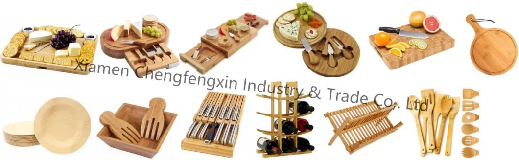 Multi Use Flower Shape Bamboo Plate Wooden Snack Tray with Dividers