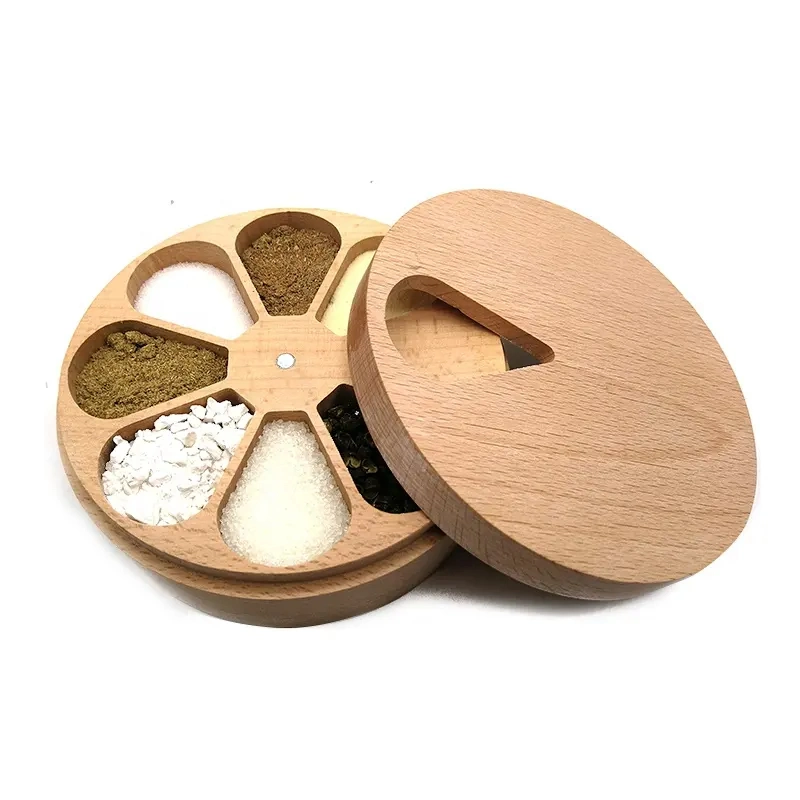 Earring Ring Jewelry Storage Round Decorative Box Daily Weekly Vitamin Medicine Pill Organizer Case Wooden Box