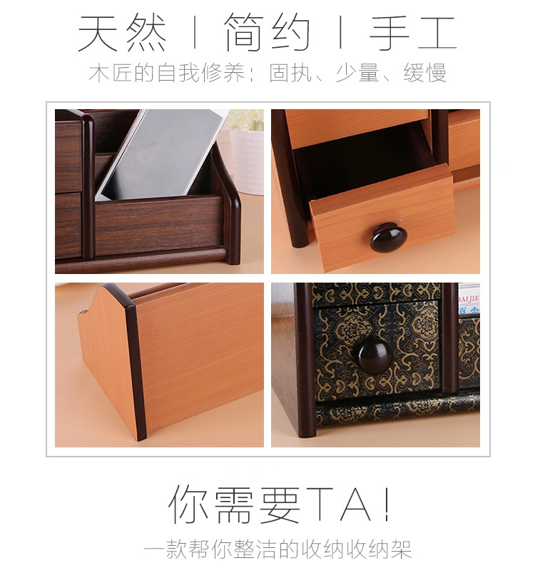 Wood Pen Holder Desktop Storage Stationery Office Set Desk Organizer