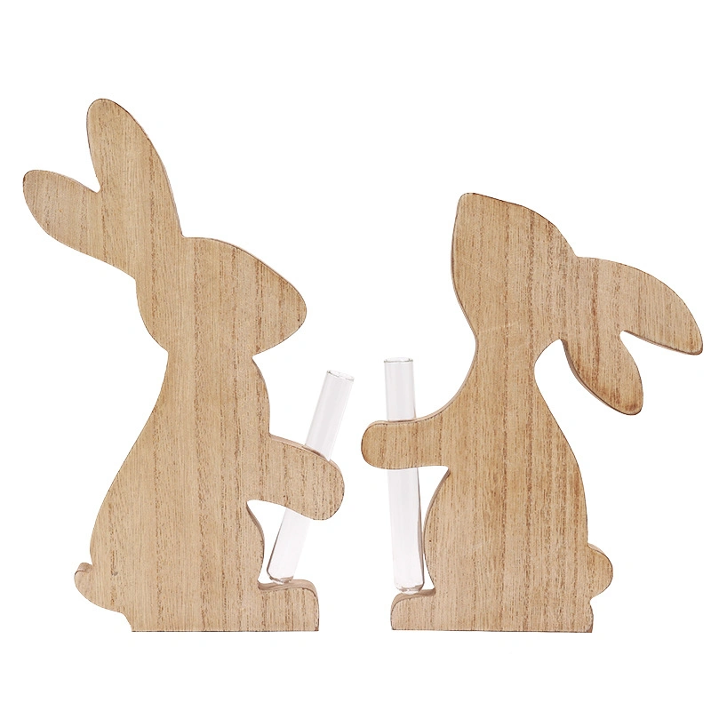 Wooden Bunny Decoration Desk Easter for Home and Party