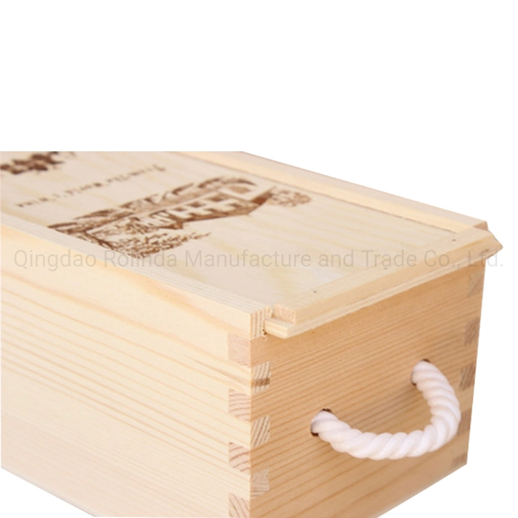 Wholesale Customized Pine Paulownia Wood Wine Wooden Gift Box From China