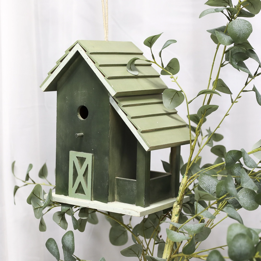 Wooden Hanging Bird House for Outside