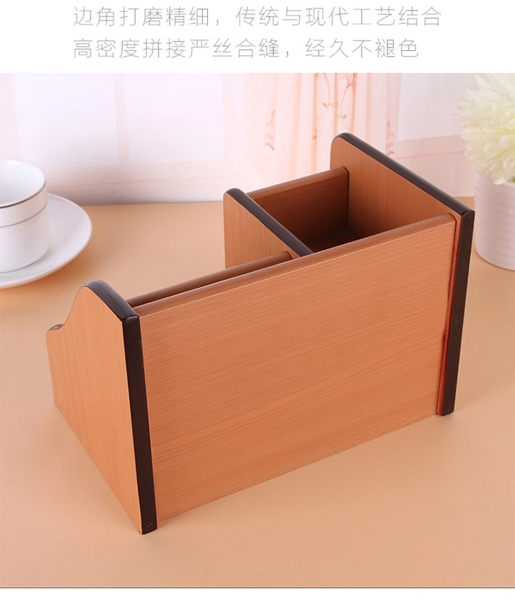 Wood Pen Holder Desktop Storage Stationery Office Set Desk Organizer