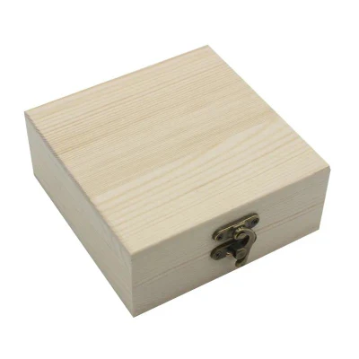 자물쇠 차 나무로 되는 저장 상자를 가진 작은 선물 나무 상자 병 포장 보석함